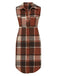 1950s Shirt Collar Flannelette Plaid Vest Coat