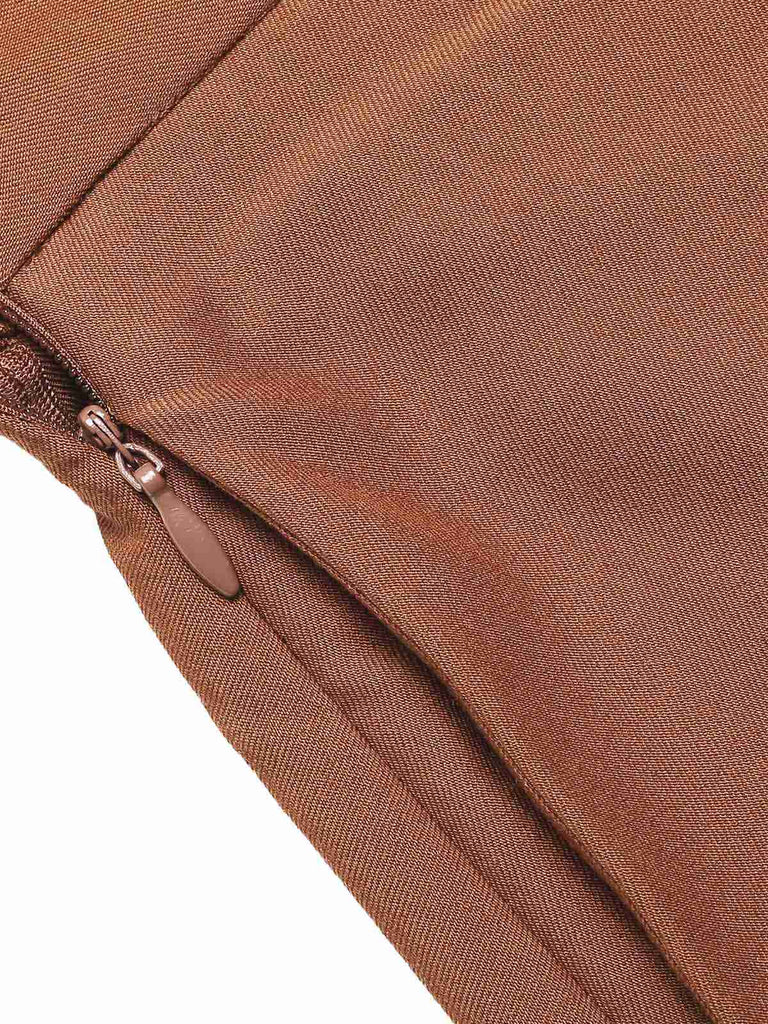 [Pre-Sale] Brown 1940s Solid A-Line Pleated Skirt