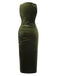 Green 1930s Velvet Pleated Bodycon Dress