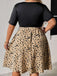 [Plus Size] 1950s Irregular Dots V-Neck Belt Dress