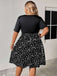 [Plus Size] 1950s Irregular Dots V-Neck Belt Dress