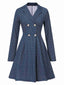 1950s Plaid Notch Lapel Double Breasted Coat