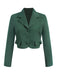 [Pre-Sale] Dark Green 1940s Lapel Button Cropped Blazer