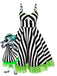 [Pre-Sale] [Plus Size] Black&White 1950s Striped Fluorescent Green Lace Dress