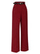 [Pre-Sale] Deep Red 1950s Stripes Wide Leg Belted Pants