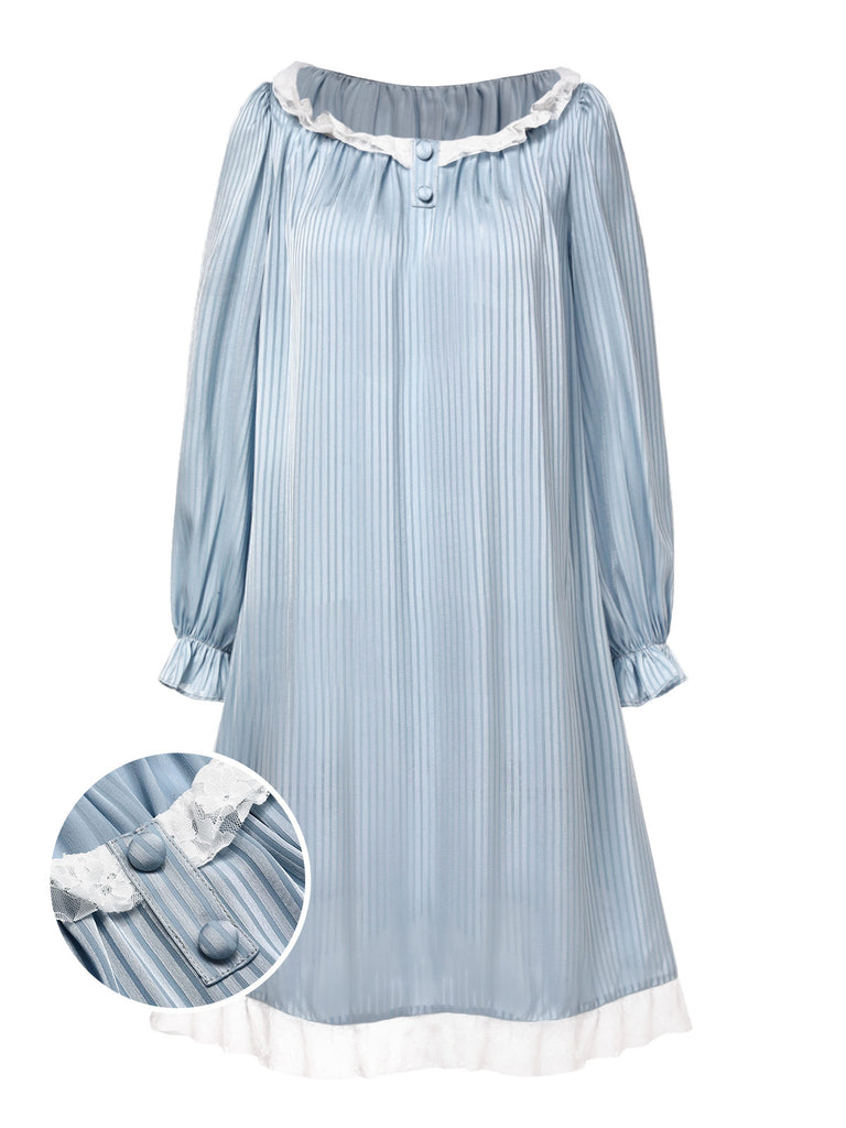 [Pre-Sale] Light Blue 1970s Lace Ruffle Sleepwear