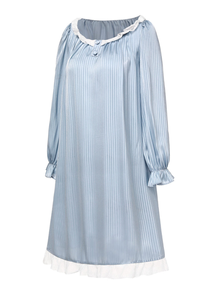 [Pre-Sale] Light Blue 1970s Lace Ruffle Sleepwear