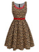 [Pre-Sale] [Plus Size] Brown 1950s Leopard Lace Dress