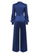 [Pre-Sale] Blue 1930s Satin Bishop Sleeves Jumpsuit