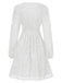 1960s Jaquard Floral Deep V-Neck Skater Dress