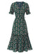 1930s Daisy Surplice V-Neck Belted Dress