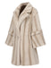 Beige 1950s Faux Fur Lapel Plush Coat