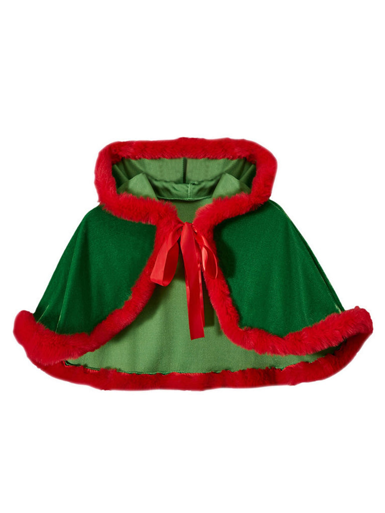 1950s Velvet Christmas Costumes Hooded Cape