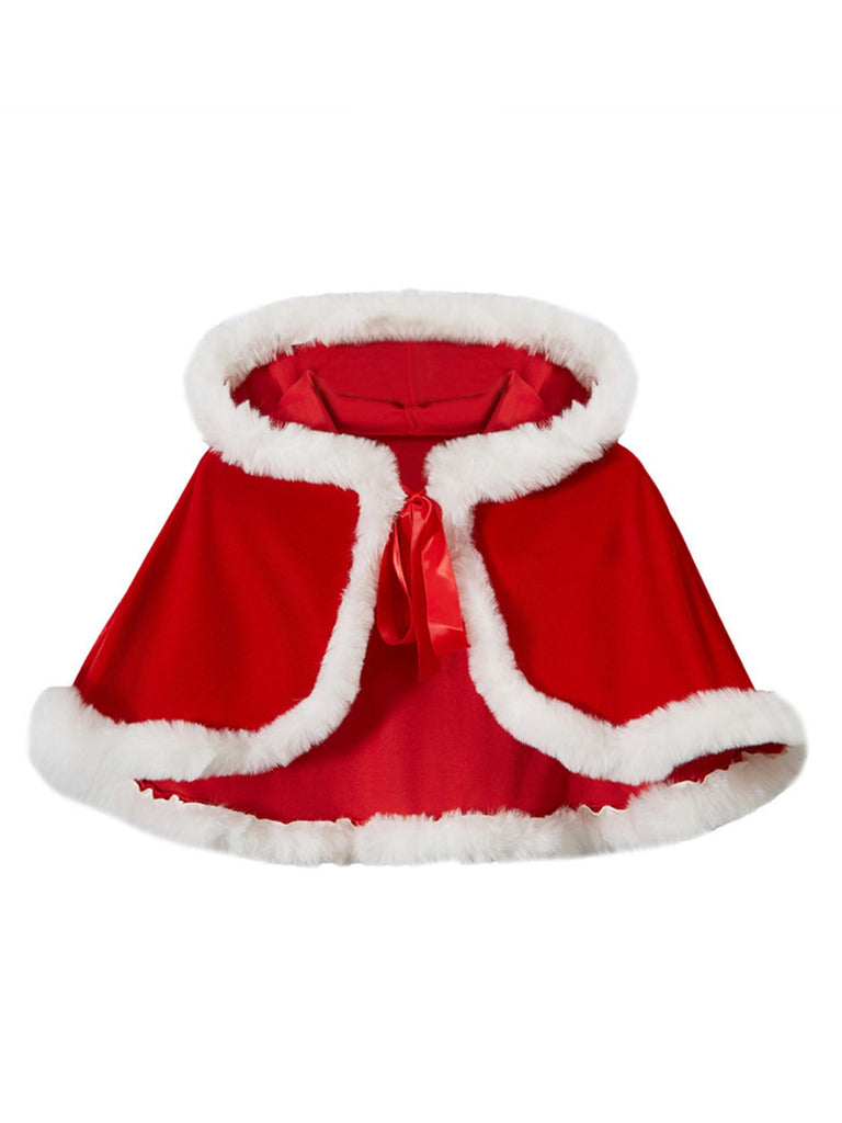 1950s Velvet Christmas Costumes Hooded Cape