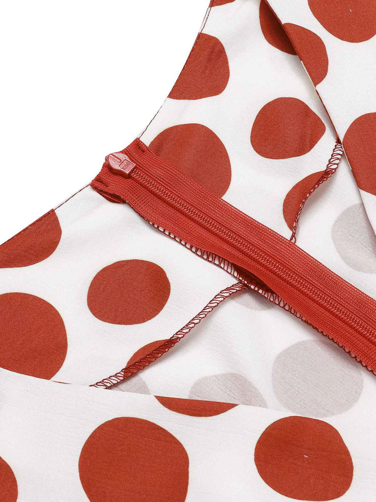 [Pre-Sale] Red 1960S Large Polka Dots Pencil Dress