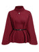 Wine Red 1960s Solid Belted Cloak Coat