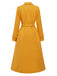 Mango Yellow 1930s Solid Lapel Long Coat