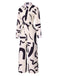 White 1930s Random Brush Ink Lapel Jumpsuit