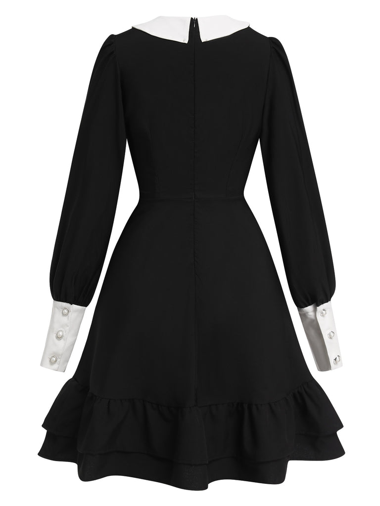 Black & White 1960s Doll Collar Skater Dress