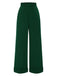 Green 1950s High-Waisted Wide-Leg Pants