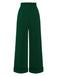 Green 1950s High-Waisted Wide-Leg Pants