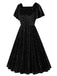 1950s Velvet Sparkling Solid A-Line Dress