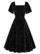 1950s Velvet Sparkling Solid A-Line Dress