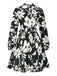 1940s Floral Belted Pleated Dress