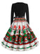 1950s Christmas Patchwork Swing Dress