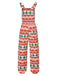 Red & Green 1930s Christmas Overalls Jumpsuit