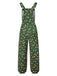 Dark Green 1930s Christmas Bells Multi-Pocket Jumpsuit