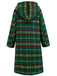 Green 1950s Gingham Plaid Hooded Coat