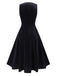 [Pre-Sale] Black 1950s Velvet Deep V-Neck Pleated Vest Dress