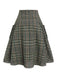 [Pre-Sale] Green 1950s Country Check Button Skirt