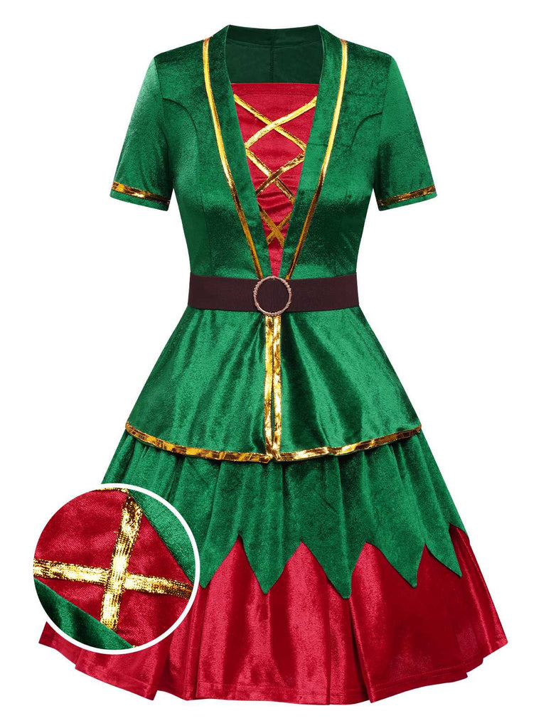 Green 1950s Christmas Tree Top & Skirt