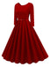 1950s Solid Belted Swing Dress