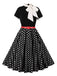 1950s Tie Neck Polka Dots Belted Dress