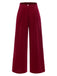 1950s Velvet High-Waist Solid Pants