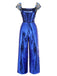 [Pre-Sale] Blue 1950s Square Neck Butterfly Sequined Jumpsuit