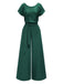 Green 1960s Sequined Wide-Leg Jumpsuit