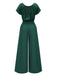 Green 1960s Sequined Wide-Leg Jumpsuit