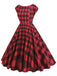 Red 1950s Buffalo Plaids Swing Dress