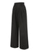 Black 1930s Pleated High Waist Wide Leg Pants