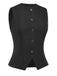 Black 1930s Sleeveless Solid Vest