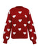 1950s Heart Dots Knitted Solid Sweater