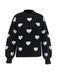 1950s Heart Dots Knitted Solid Sweater