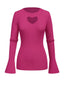 1970s Heart Cutout Knitted Solid Sweater