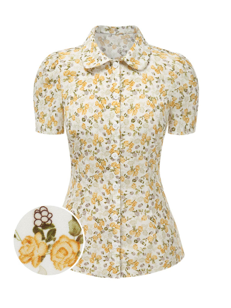 [Pre-Sale] 1940s Peter Pan Collar Ditsy Floral Blouse