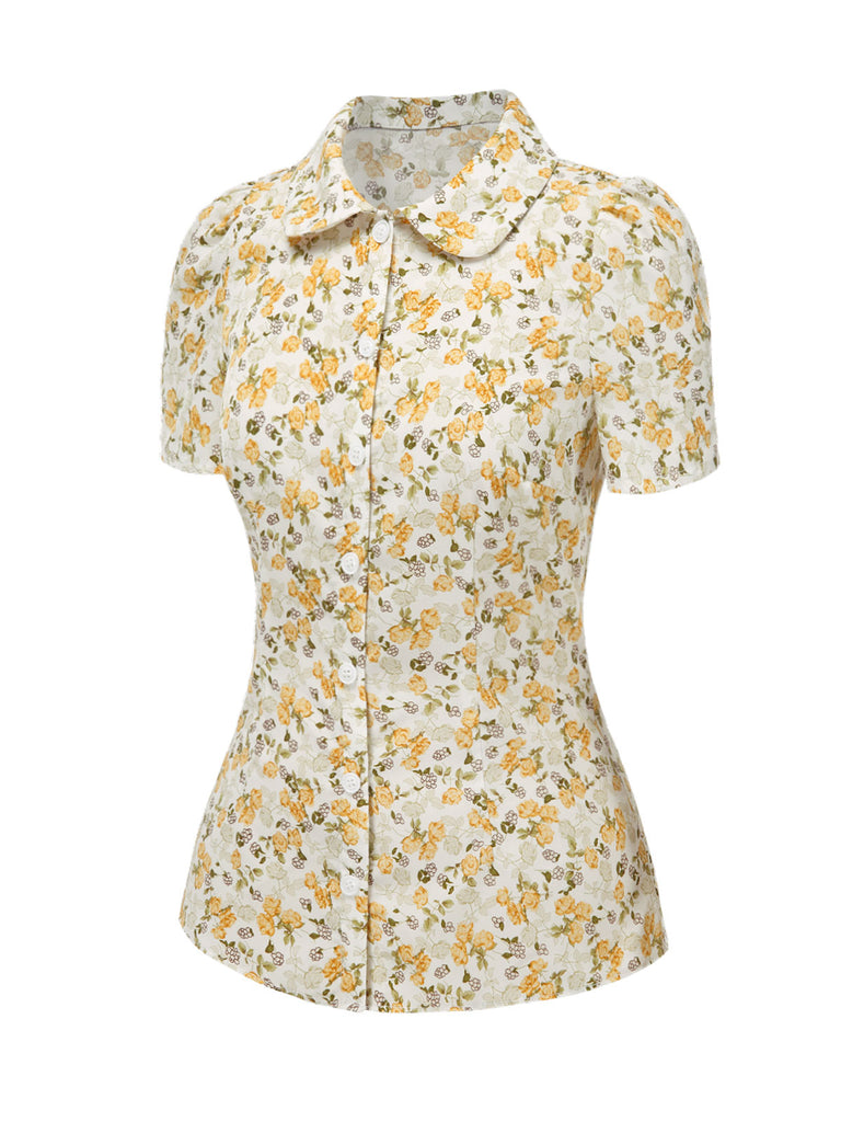 [Pre-Sale] 1940s Peter Pan Collar Ditsy Floral Blouse