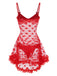 Red 1960s Heart Mesh Flower Edge Nightdress